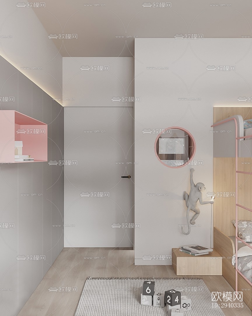 现代平层效果图下载（渲染图2）