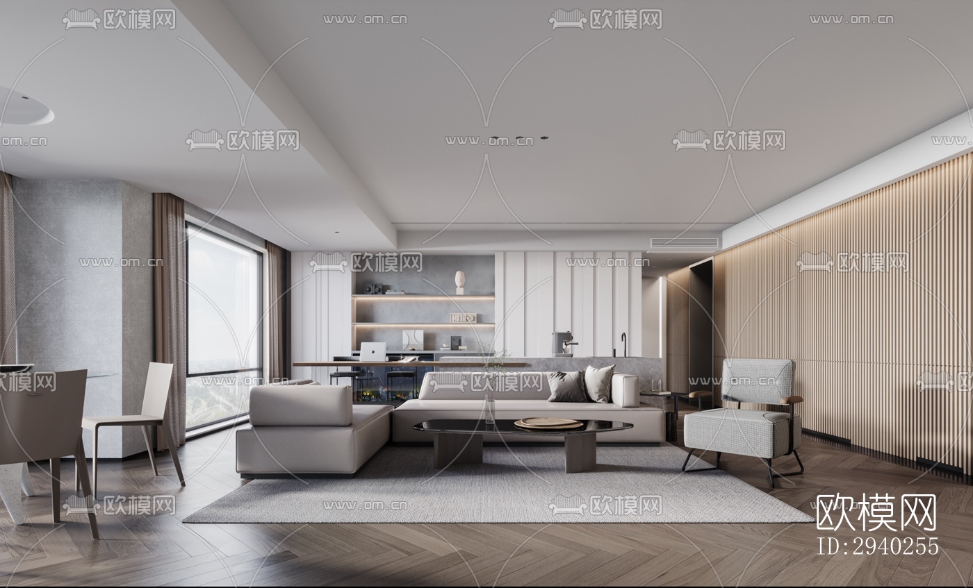 现代平层效果图下载（渲染图3）