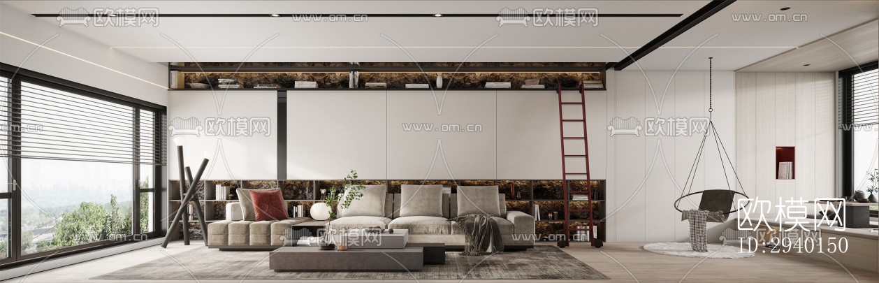 工业风平层效果图下载（渲染图1）