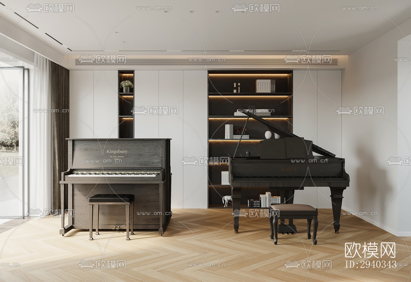 现代平层效果图下载（渲染图12）