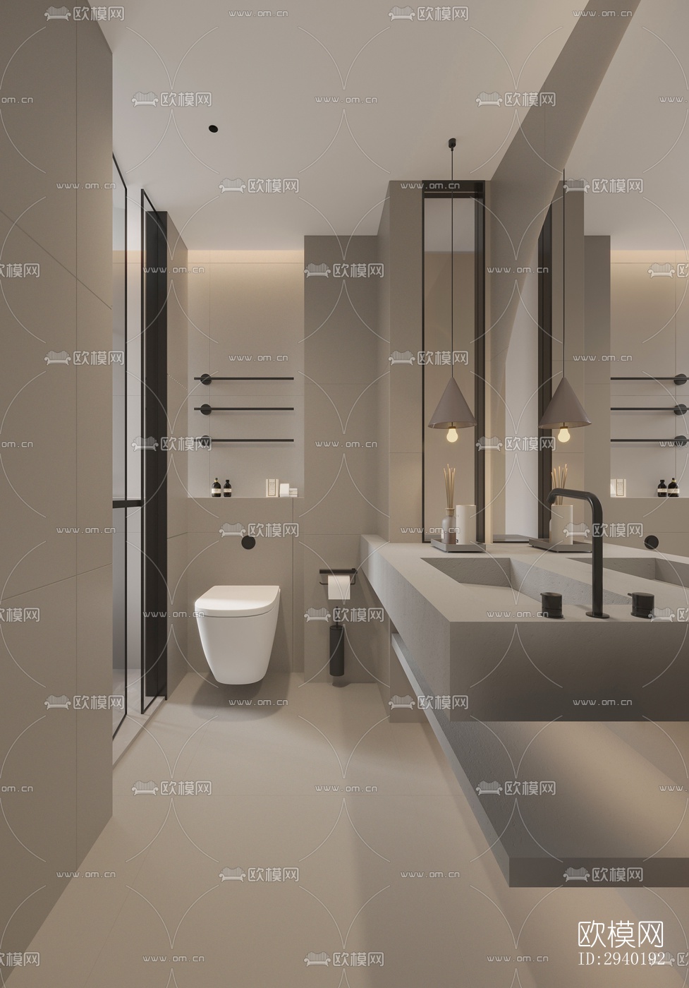 日式平层效果图下载（渲染图10）