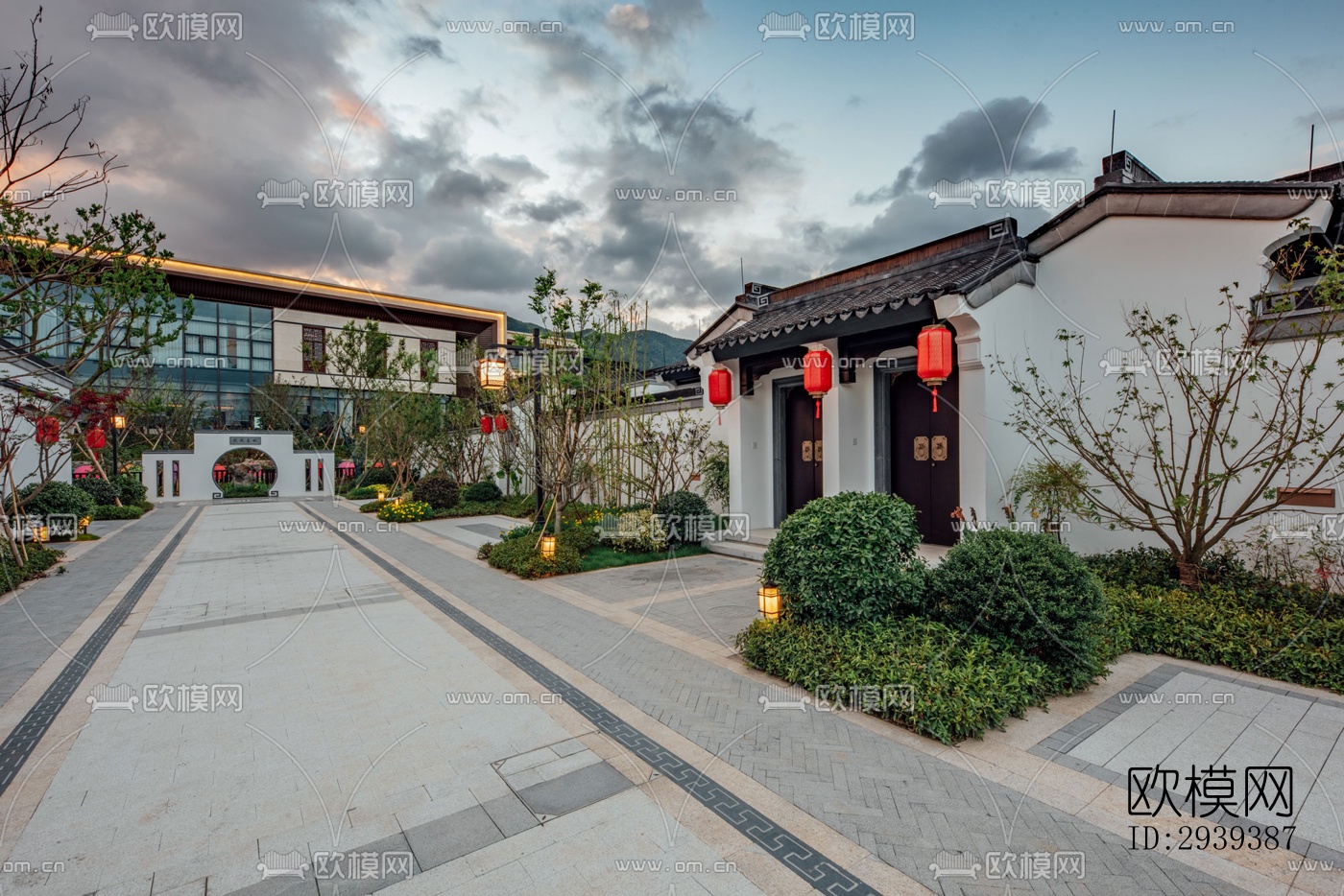 新中式酒店民宿效果图下载（渲染图5）