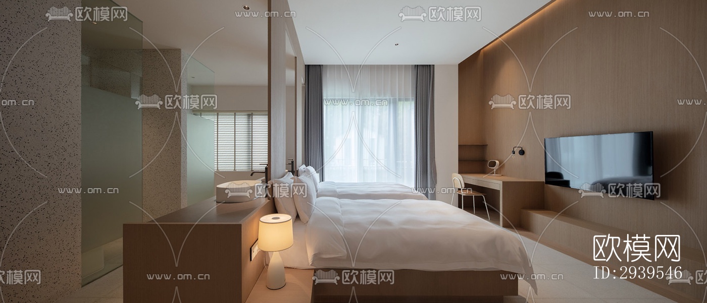 现代酒店民宿效果图下载（渲染图19）