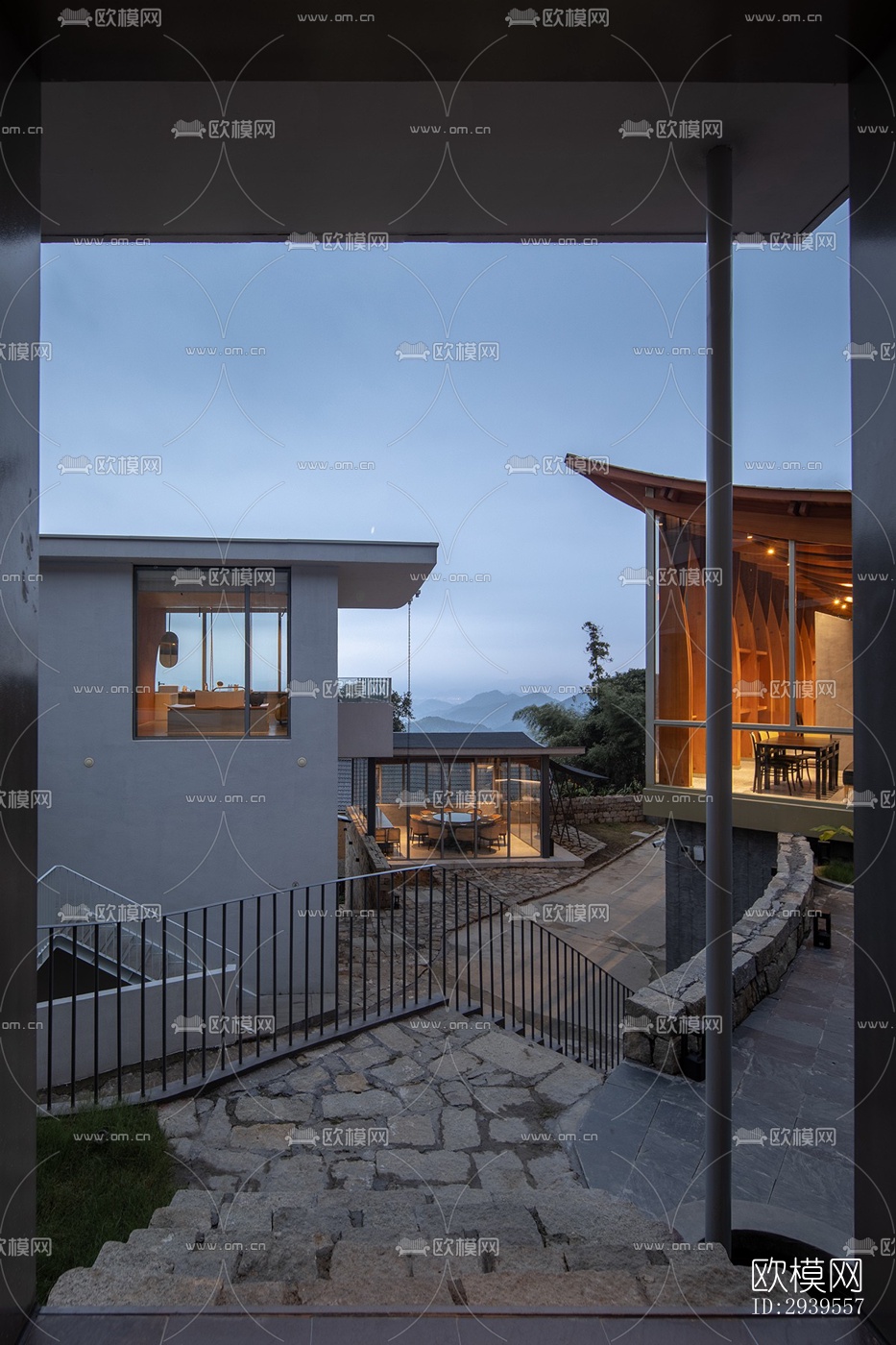 现代酒店民宿效果图下载（渲染图14）