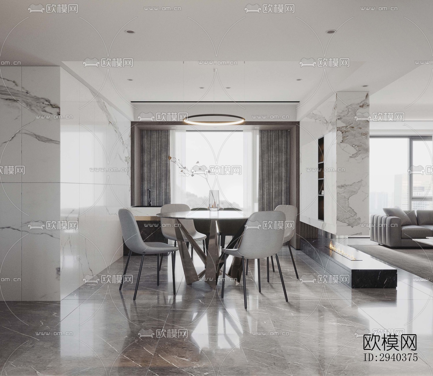 现代平层效果图下载（渲染图10）