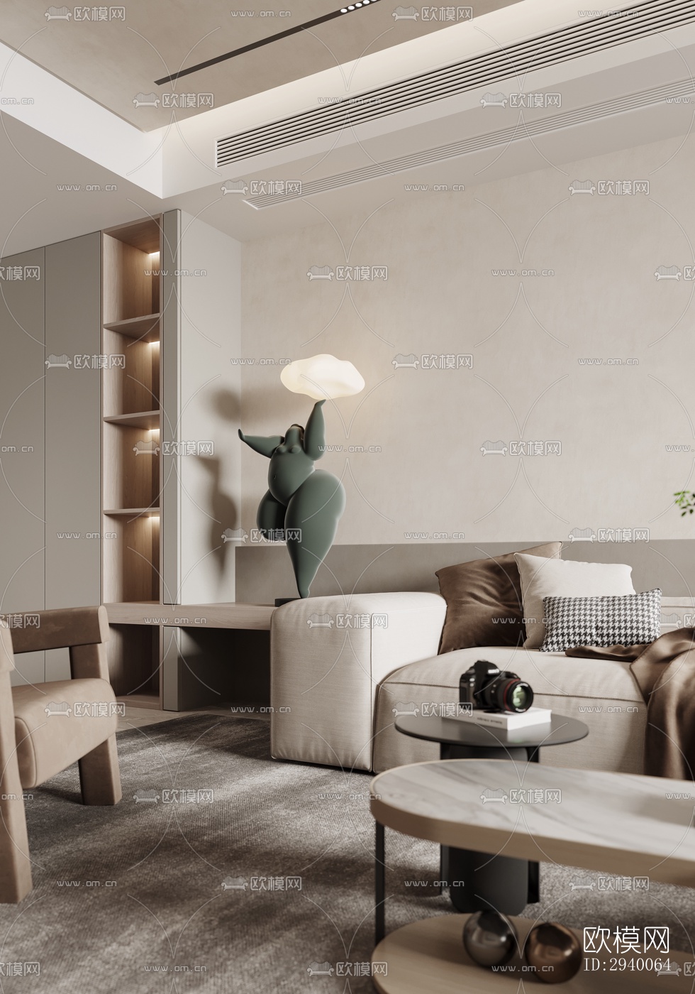 侘寂平层效果图下载（渲染图8）