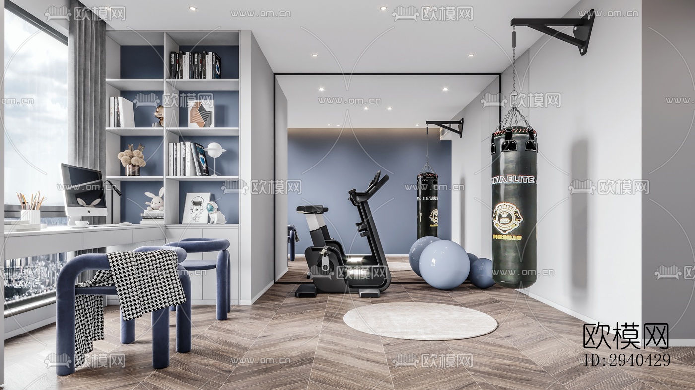 现代平层效果图下载（渲染图7）