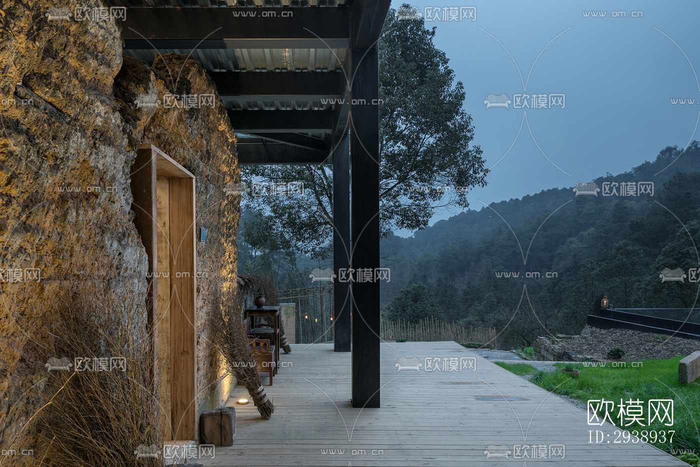 中式酒店民宿效果图下载（渲染图2）