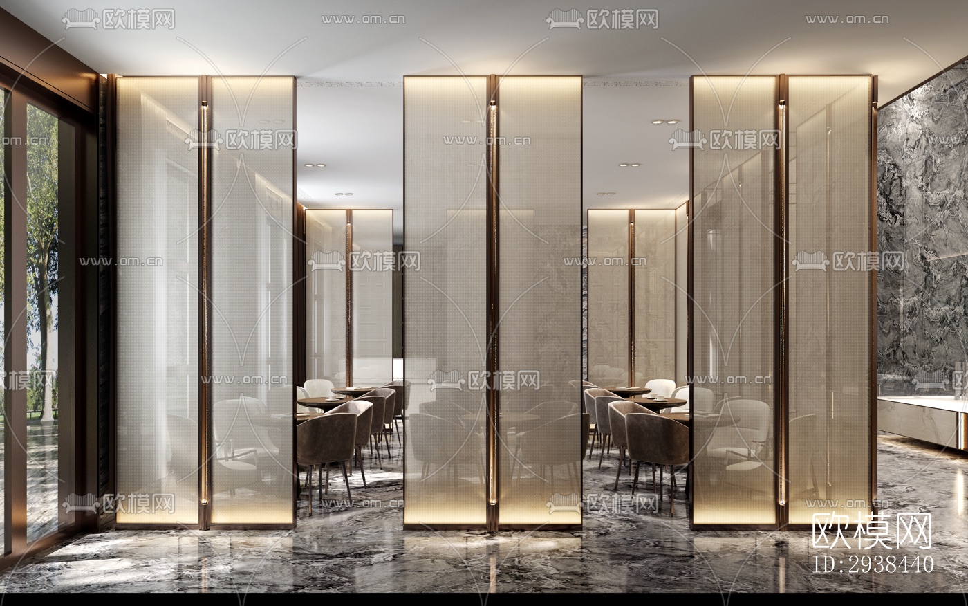 新中式售楼处效果图下载（渲染图6）