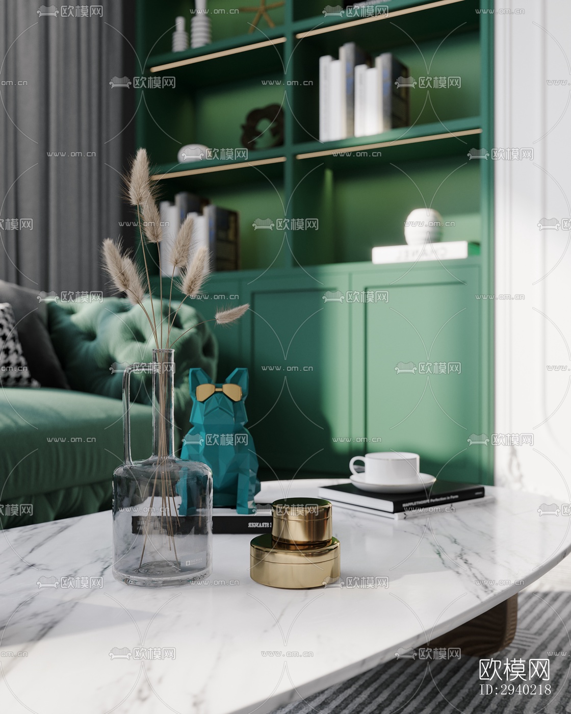 欧式平层效果图下载（渲染图1）