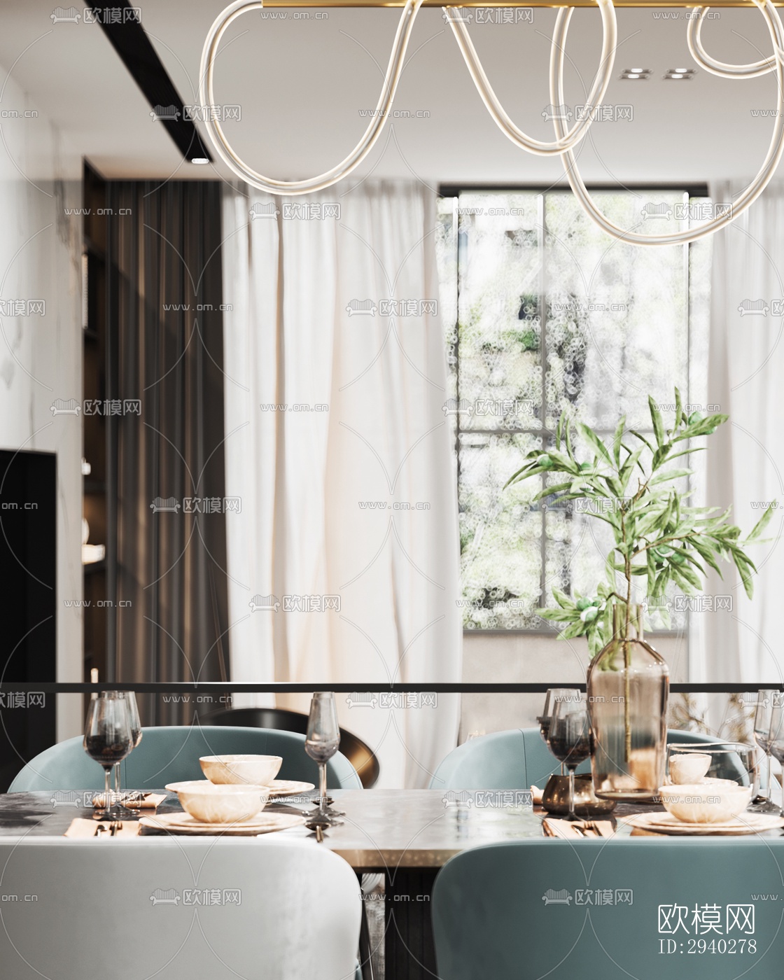 现代平层效果图下载（渲染图8）