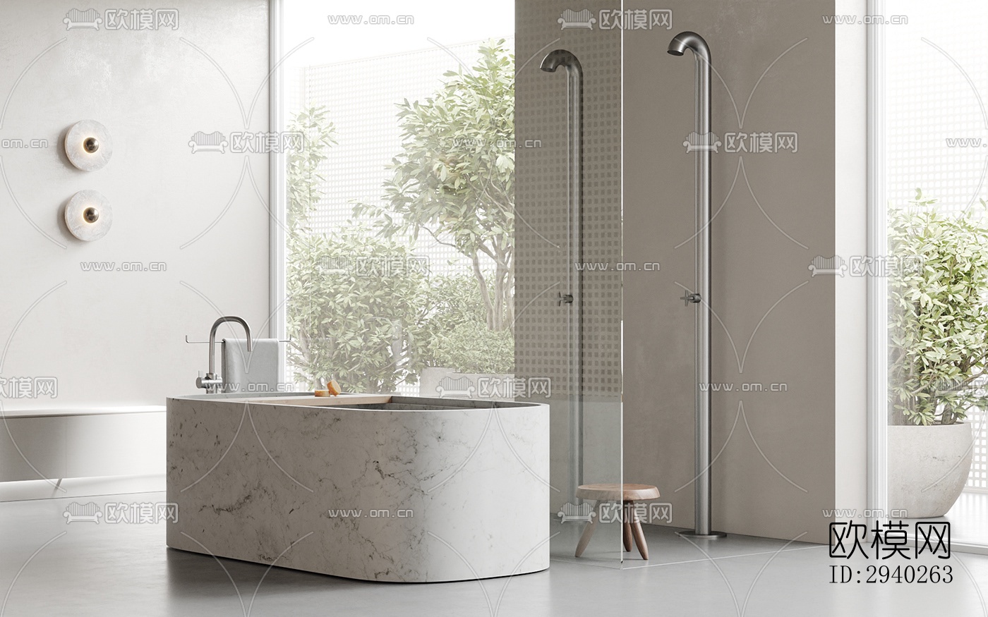 现代平层效果图下载（渲染图2）