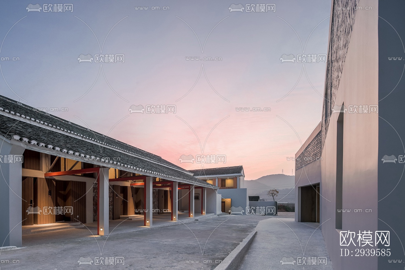 现代酒店民宿效果图下载（渲染图11）