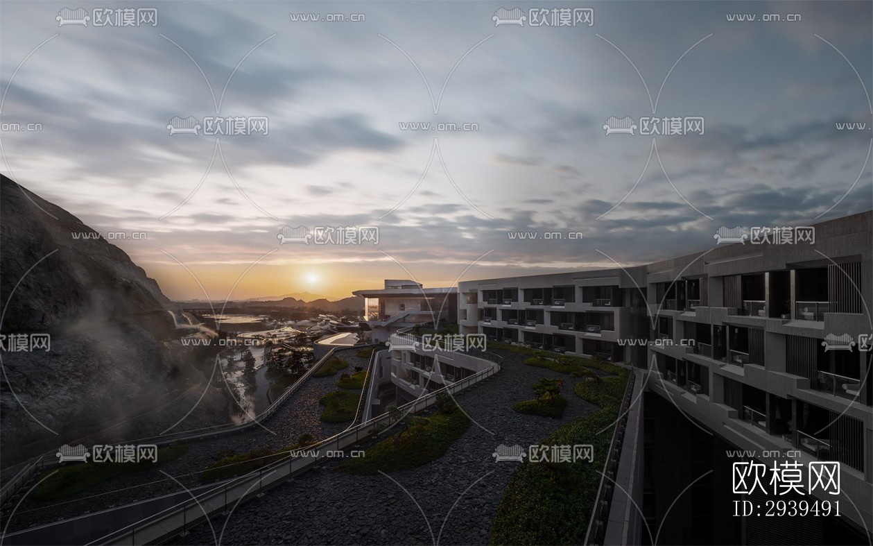 现代酒店民宿效果图下载（渲染图17）