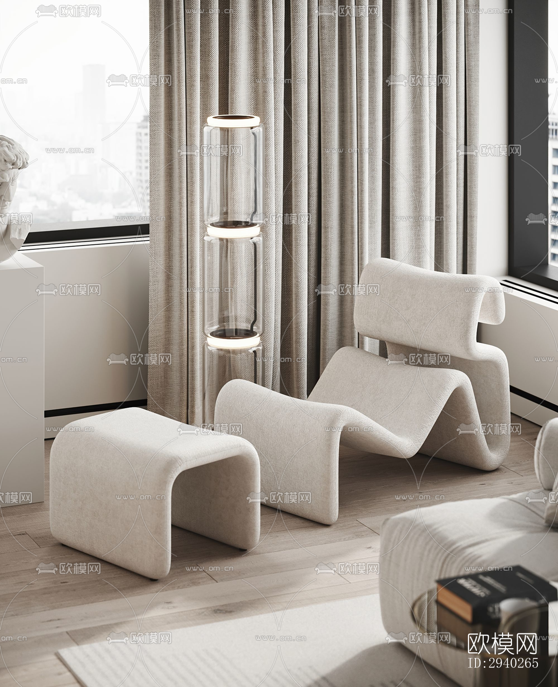 现代平层效果图下载（渲染图10）