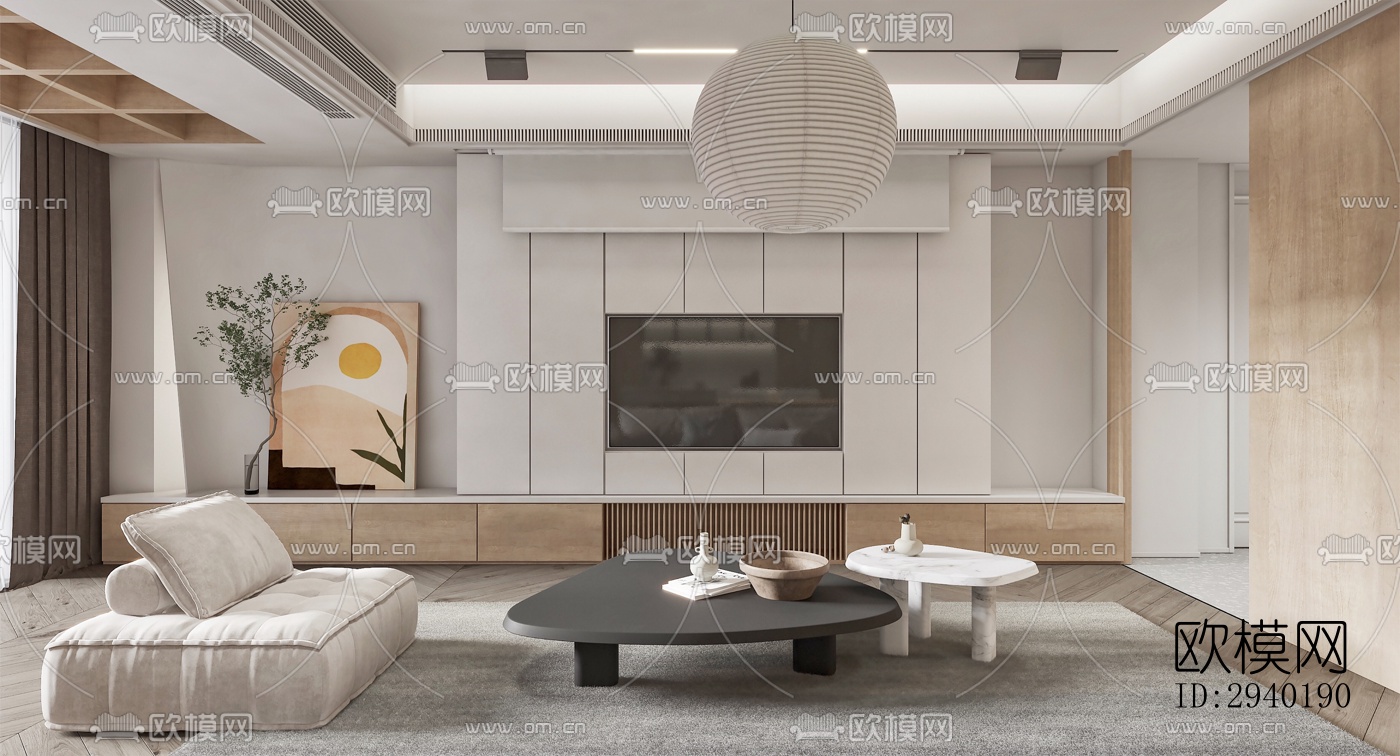 日式平层效果图下载（渲染图1）