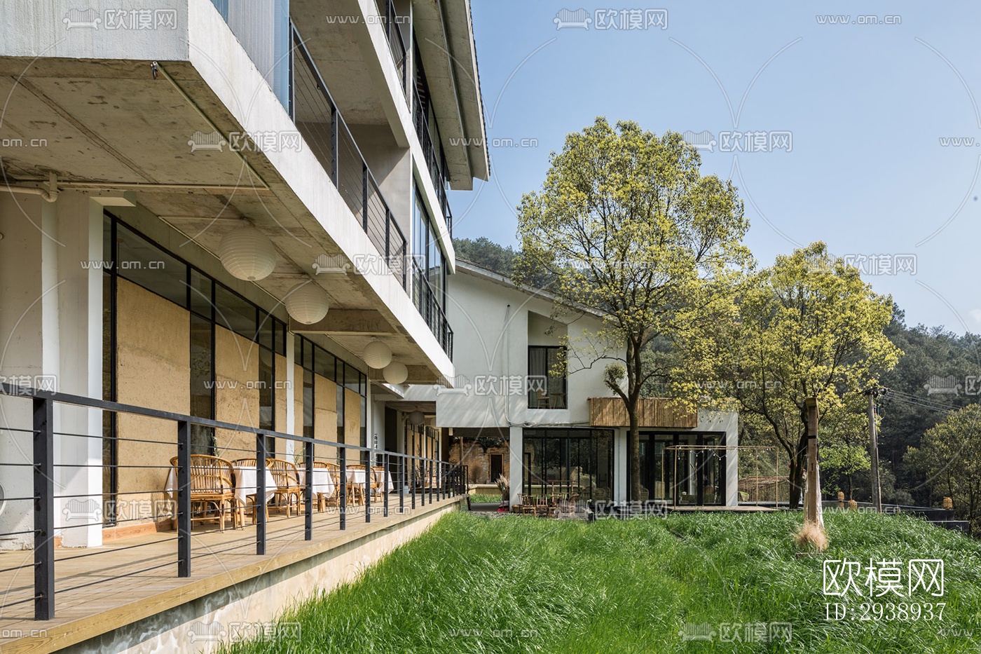 中式酒店民宿效果图下载（渲染图5）