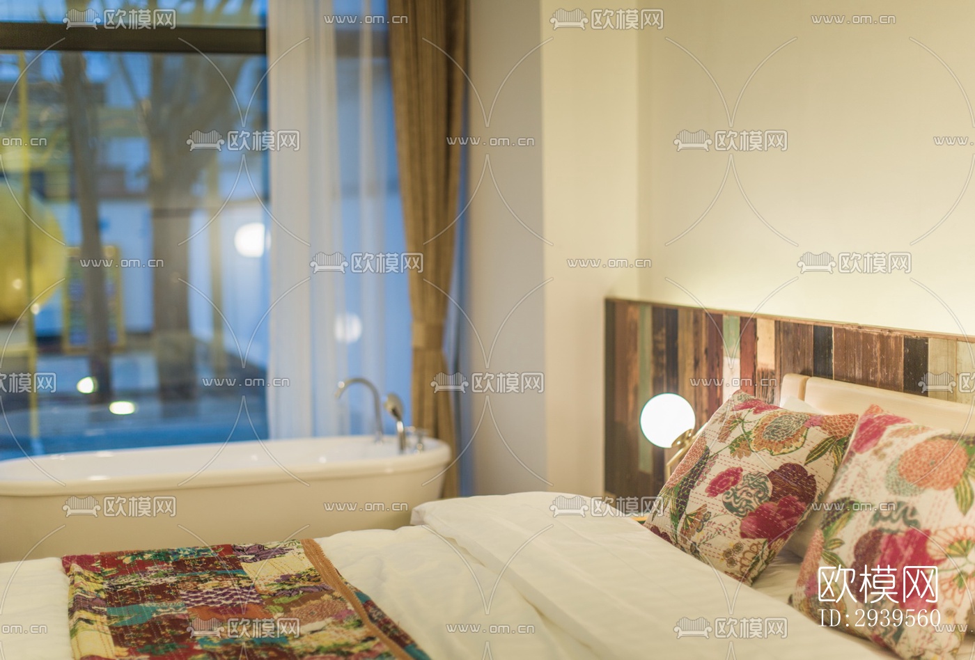 现代酒店民宿效果图下载（渲染图12）