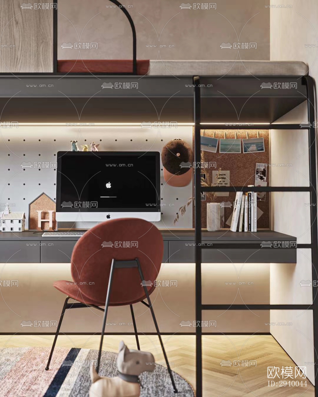 侘寂平层效果图下载（渲染图6）