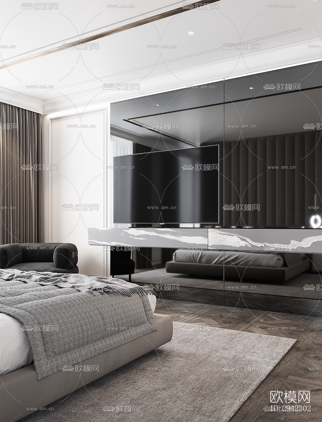 现代平层效果图下载（渲染图19）