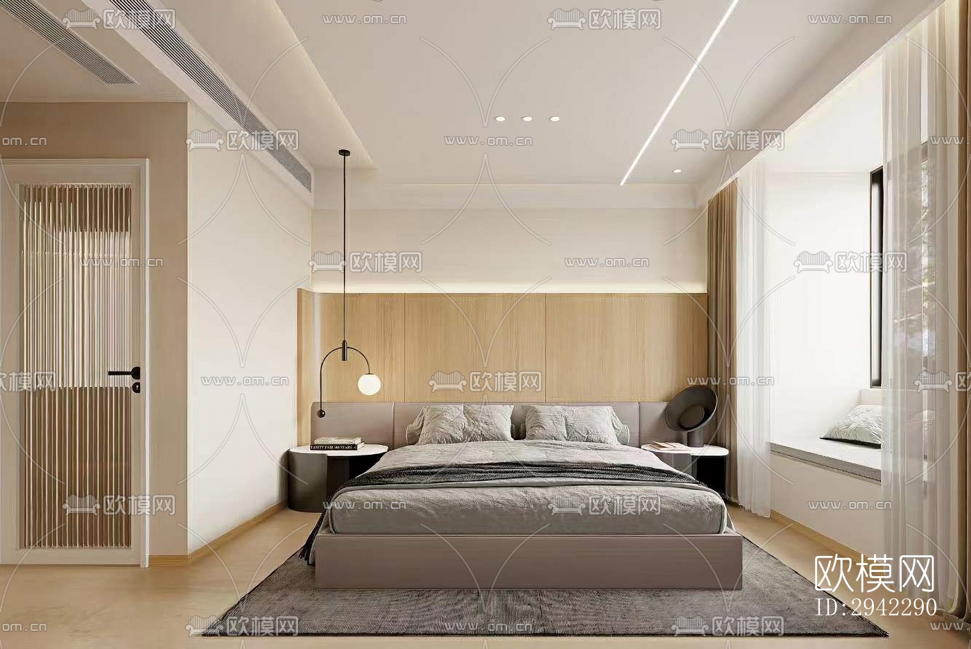 现代平层效果图下载（渲染图1）