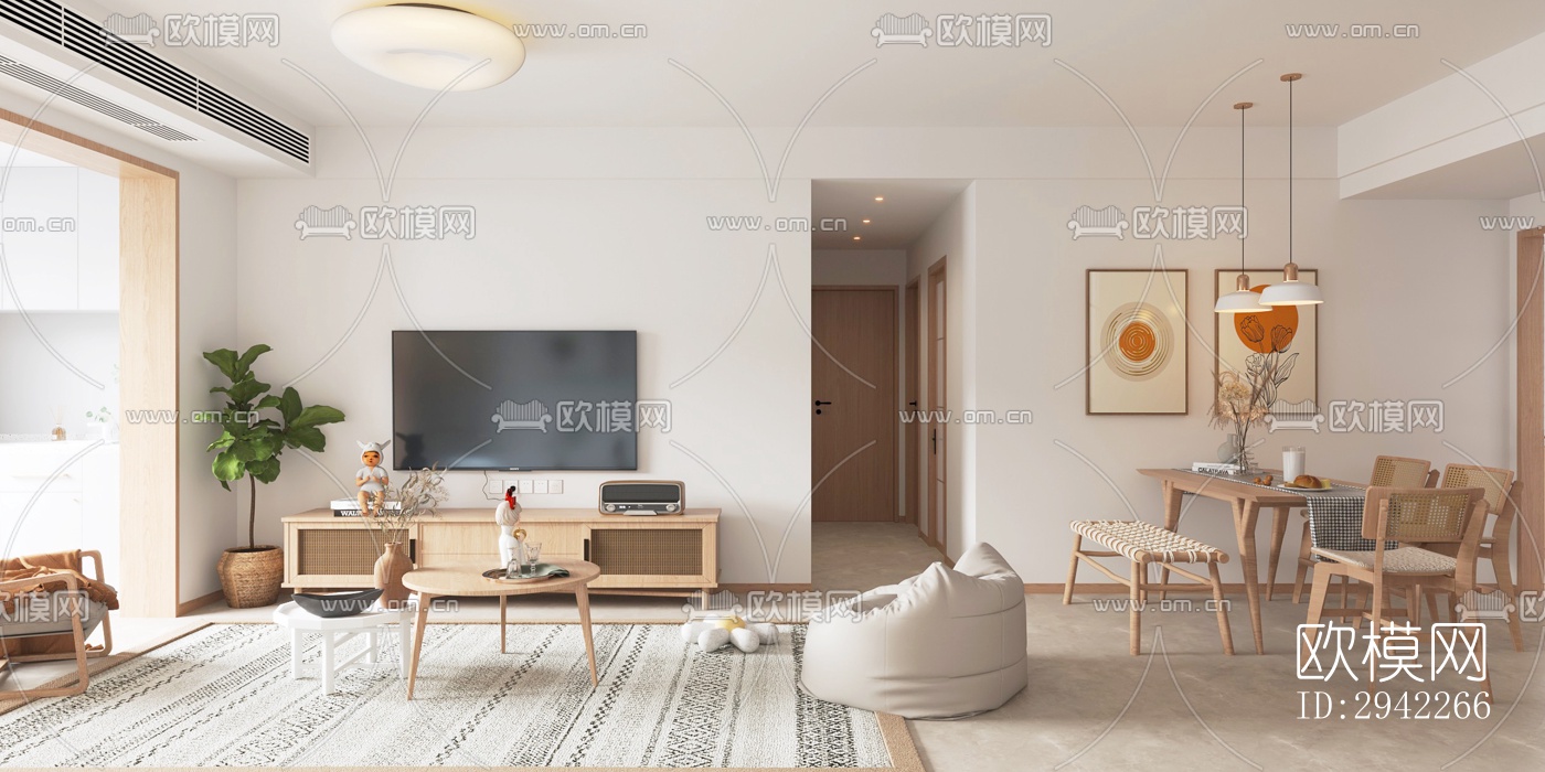 北欧平层效果图下载（渲染图3）