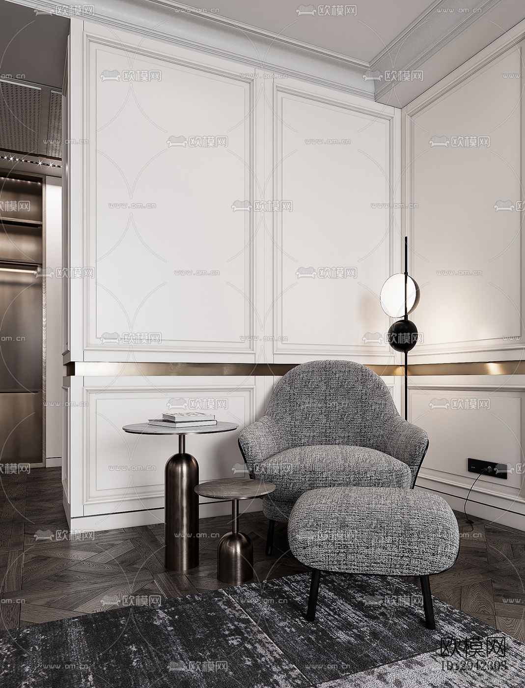 现代平层效果图下载（渲染图6）