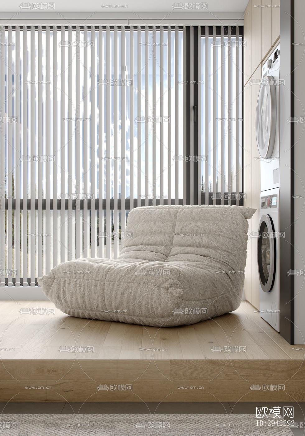 现代平层效果图下载（渲染图5）