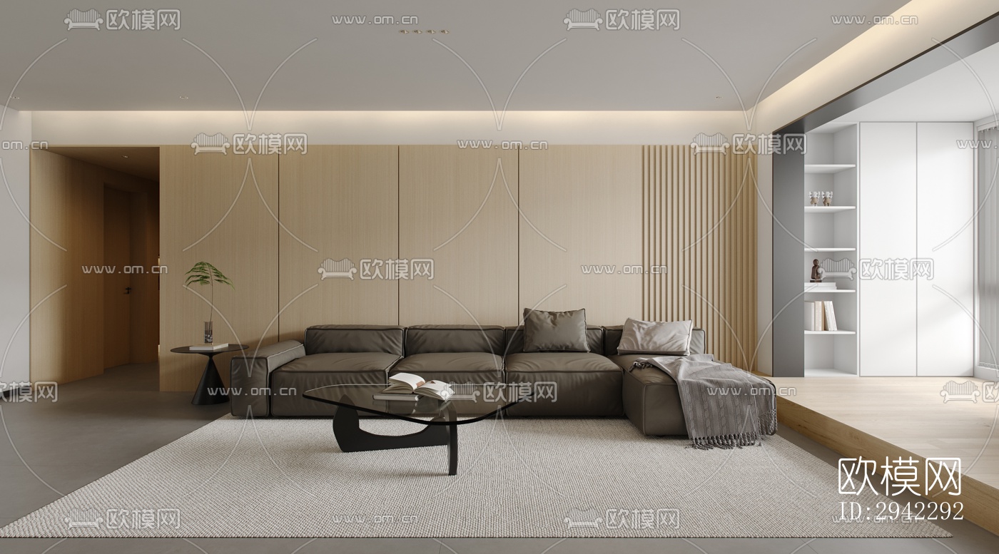 现代平层效果图下载（渲染图9）