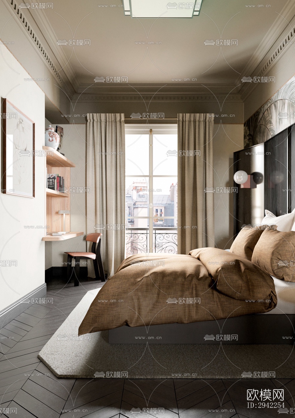 中古风平层效果图下载（渲染图7）