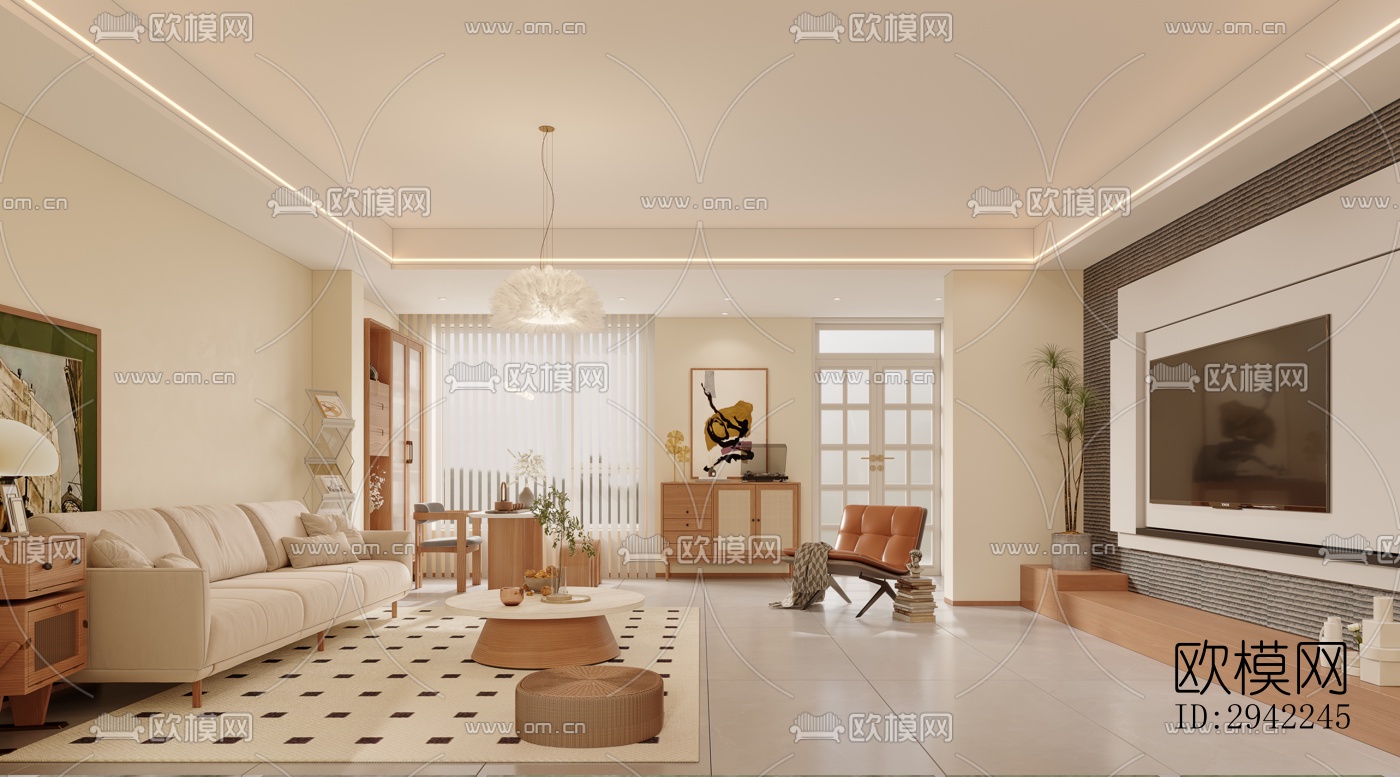 北欧复式效果图下载（渲染图4）