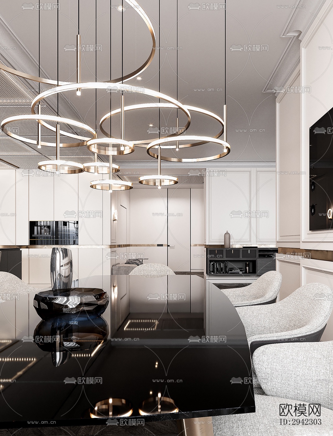 现代平层效果图下载（渲染图3）