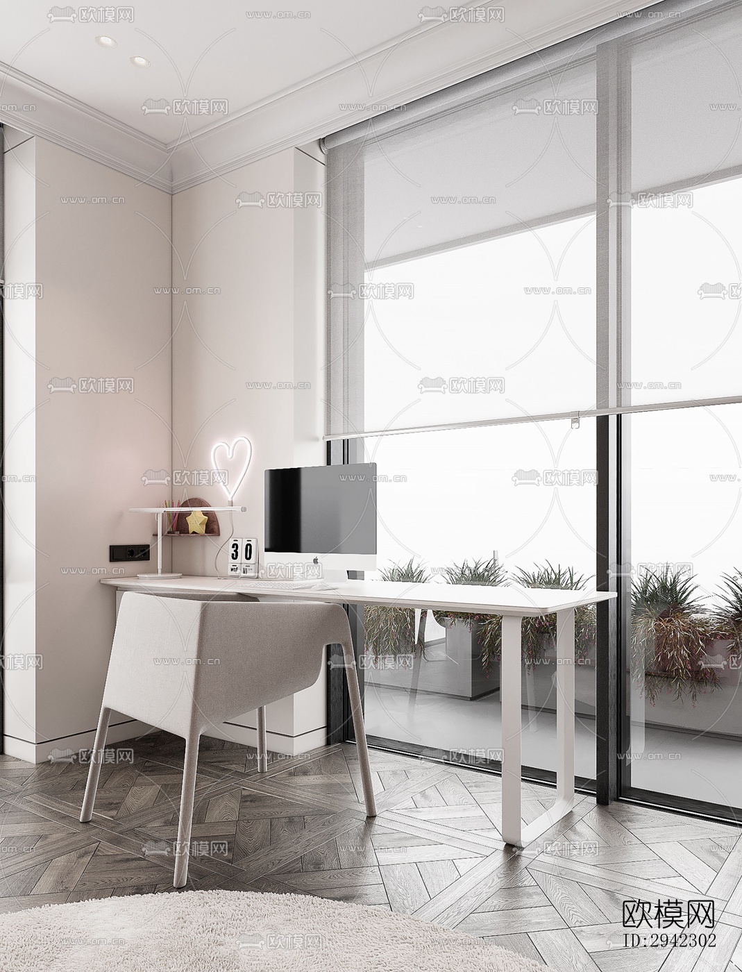 现代平层效果图下载（渲染图1）