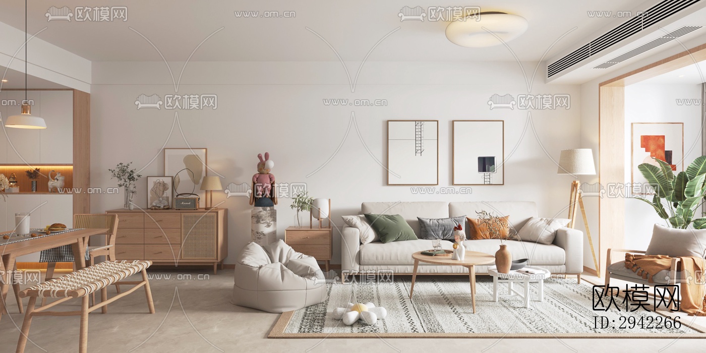 北欧平层效果图下载（渲染图2）