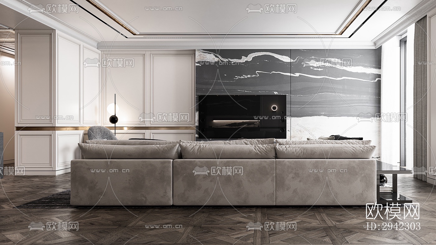 现代平层效果图下载（渲染图14）