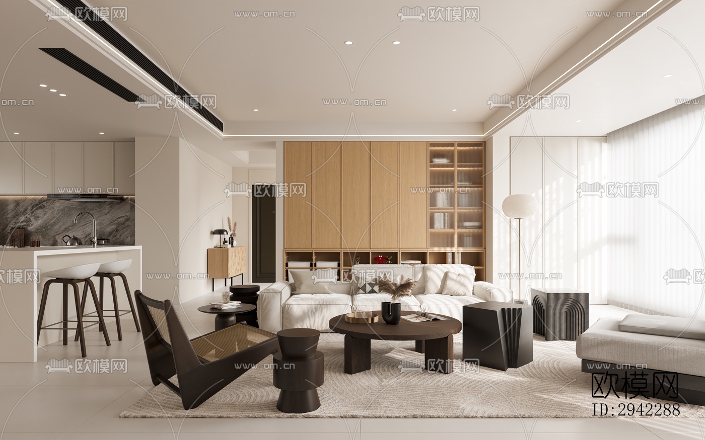 现代平层效果图下载（渲染图5）