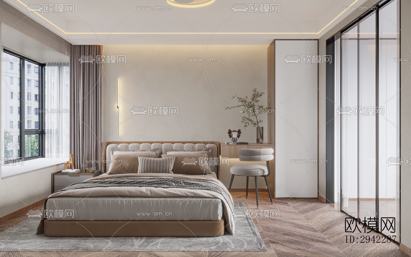 现代平层效果图下载（渲染图2）