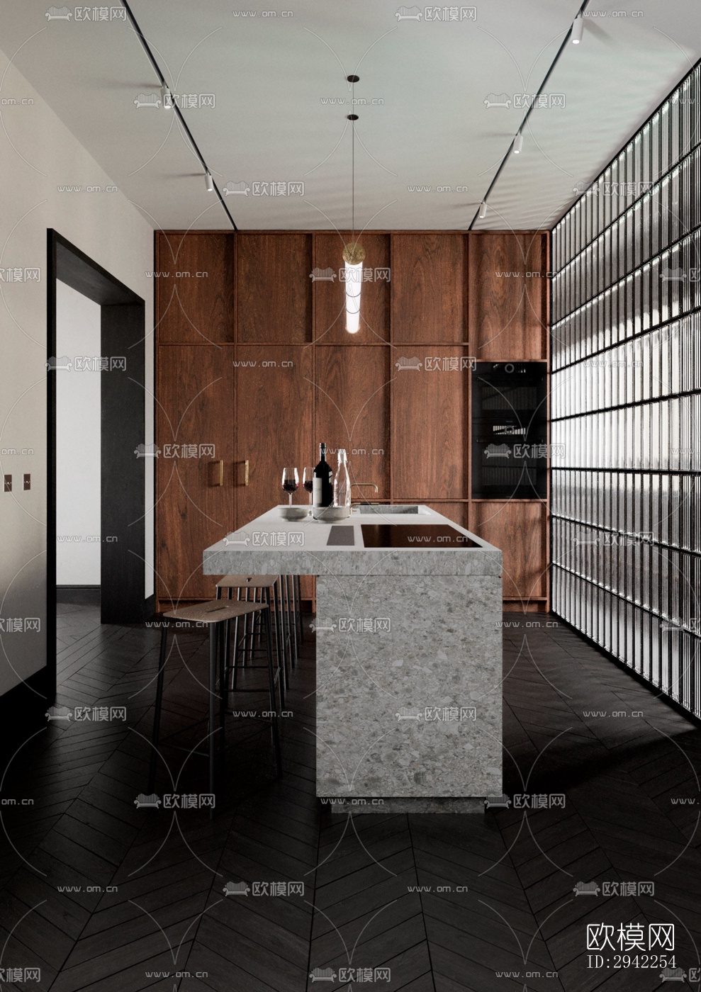 中古风平层效果图下载（渲染图3）