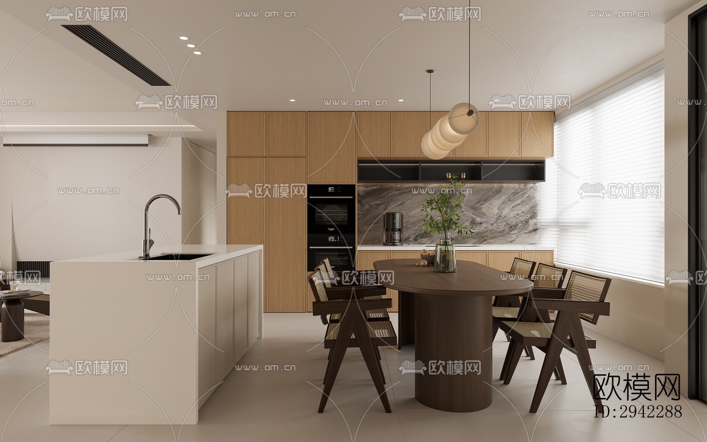 现代平层效果图下载（渲染图4）