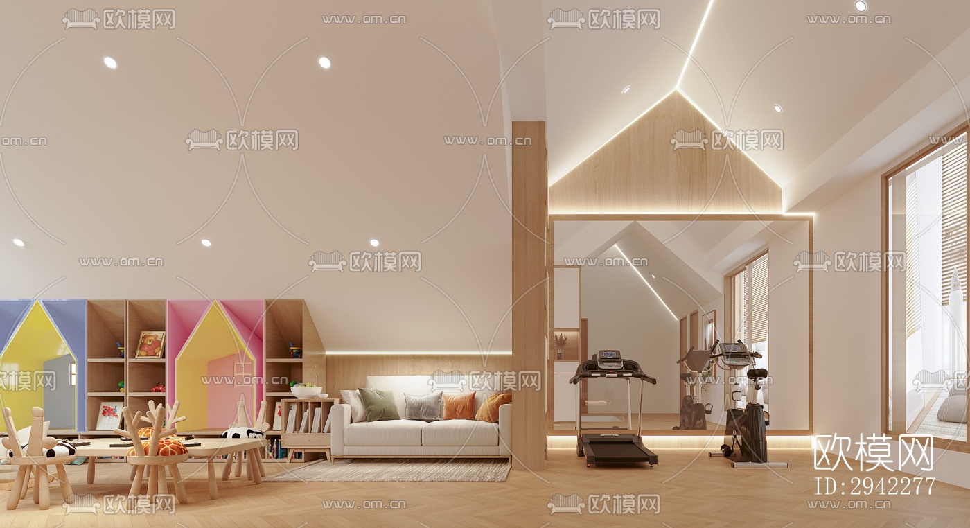 日式平层效果图下载（渲染图1）