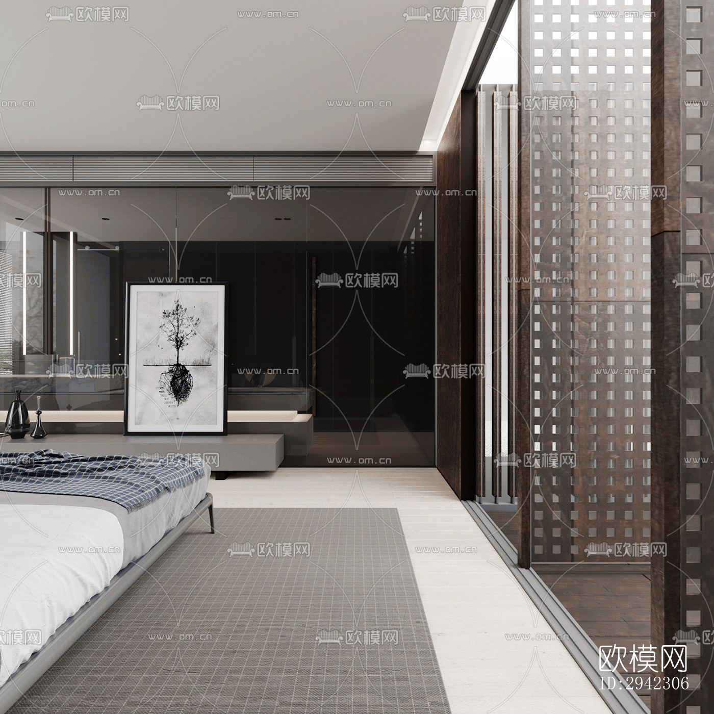 现代平层效果图下载（渲染图5）