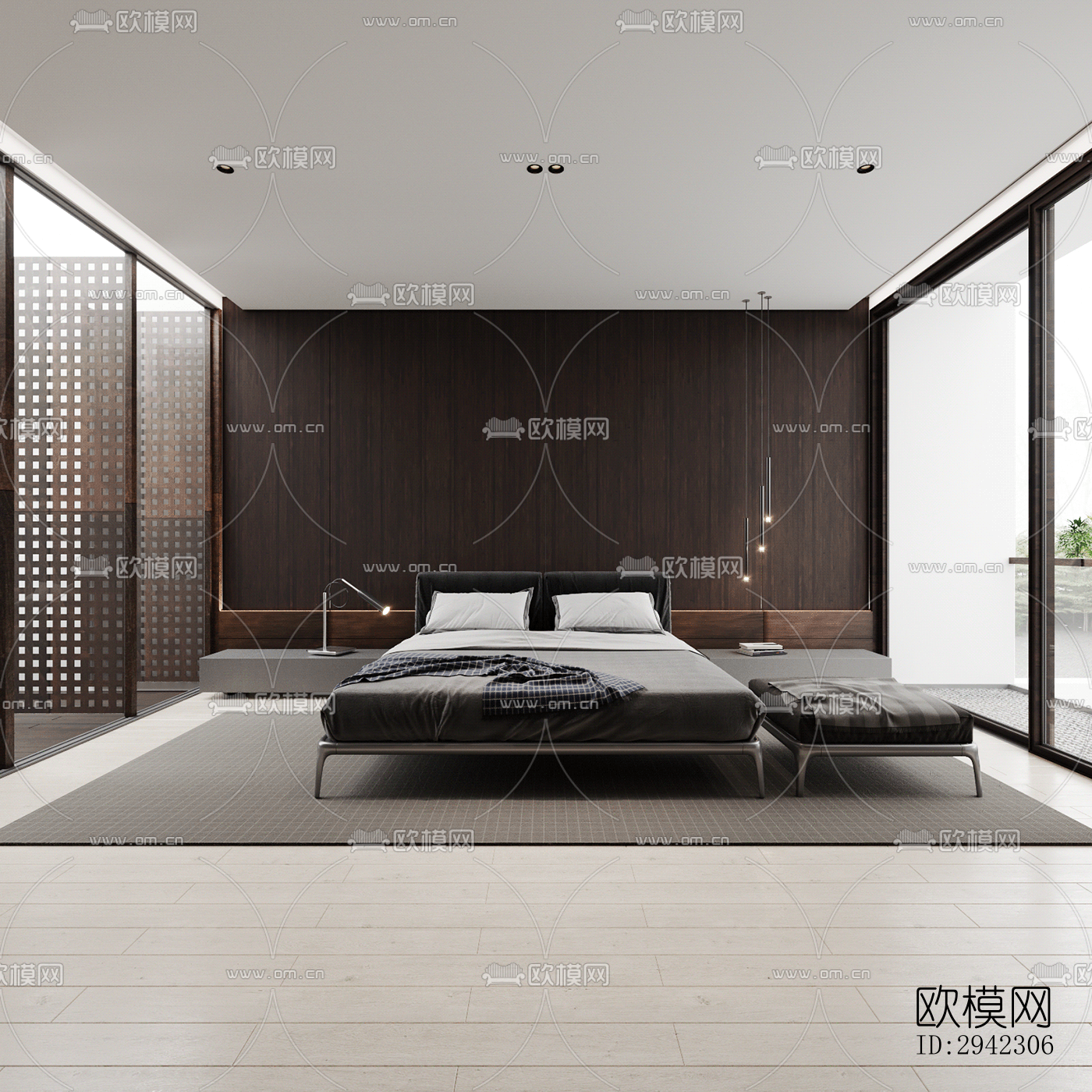 现代平层效果图下载（渲染图6）