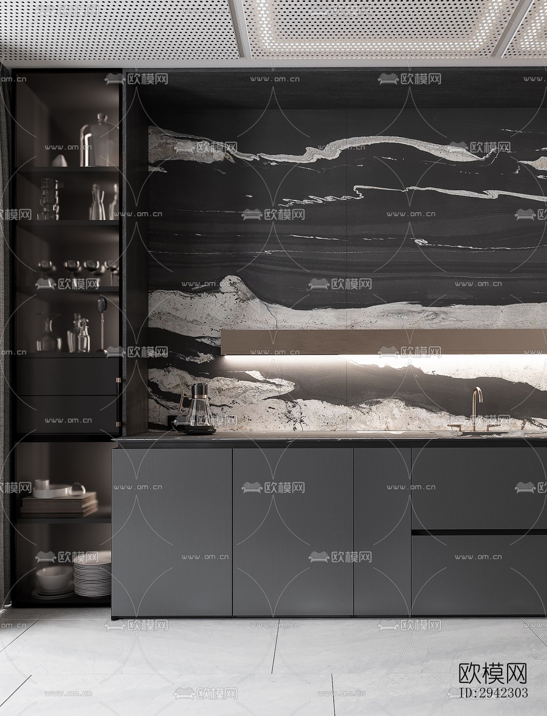 现代平层效果图下载（渲染图2）