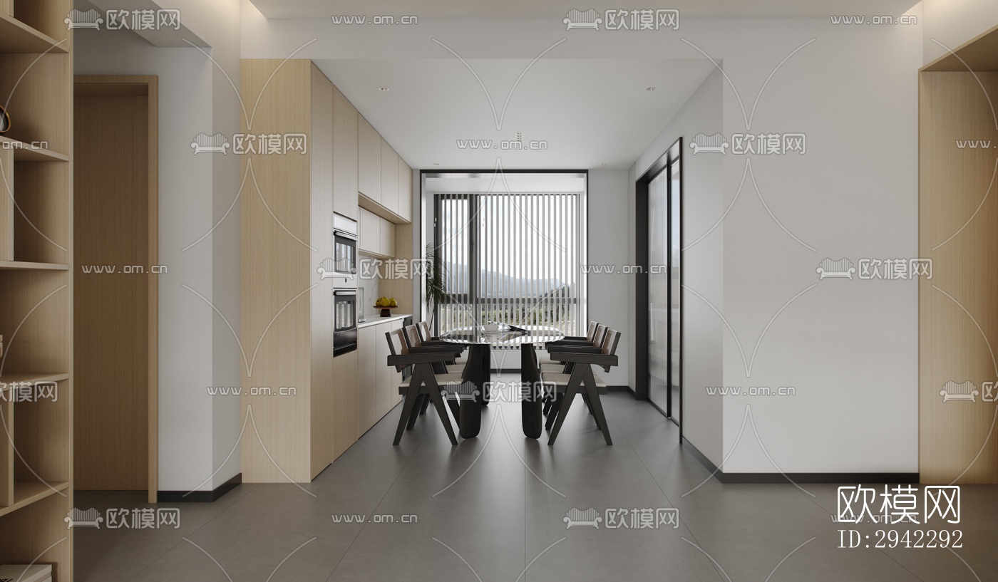 现代平层效果图下载（渲染图8）