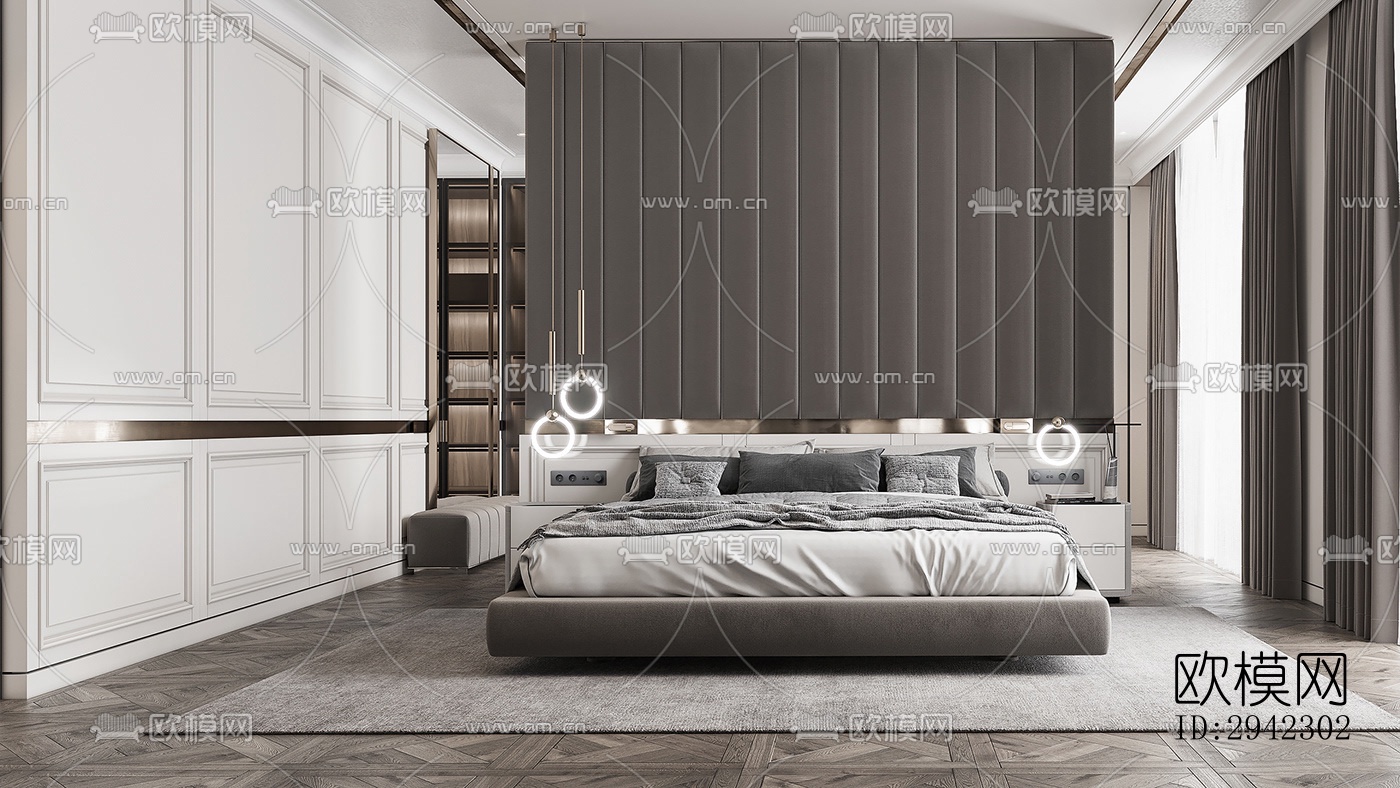 现代平层效果图下载（渲染图7）