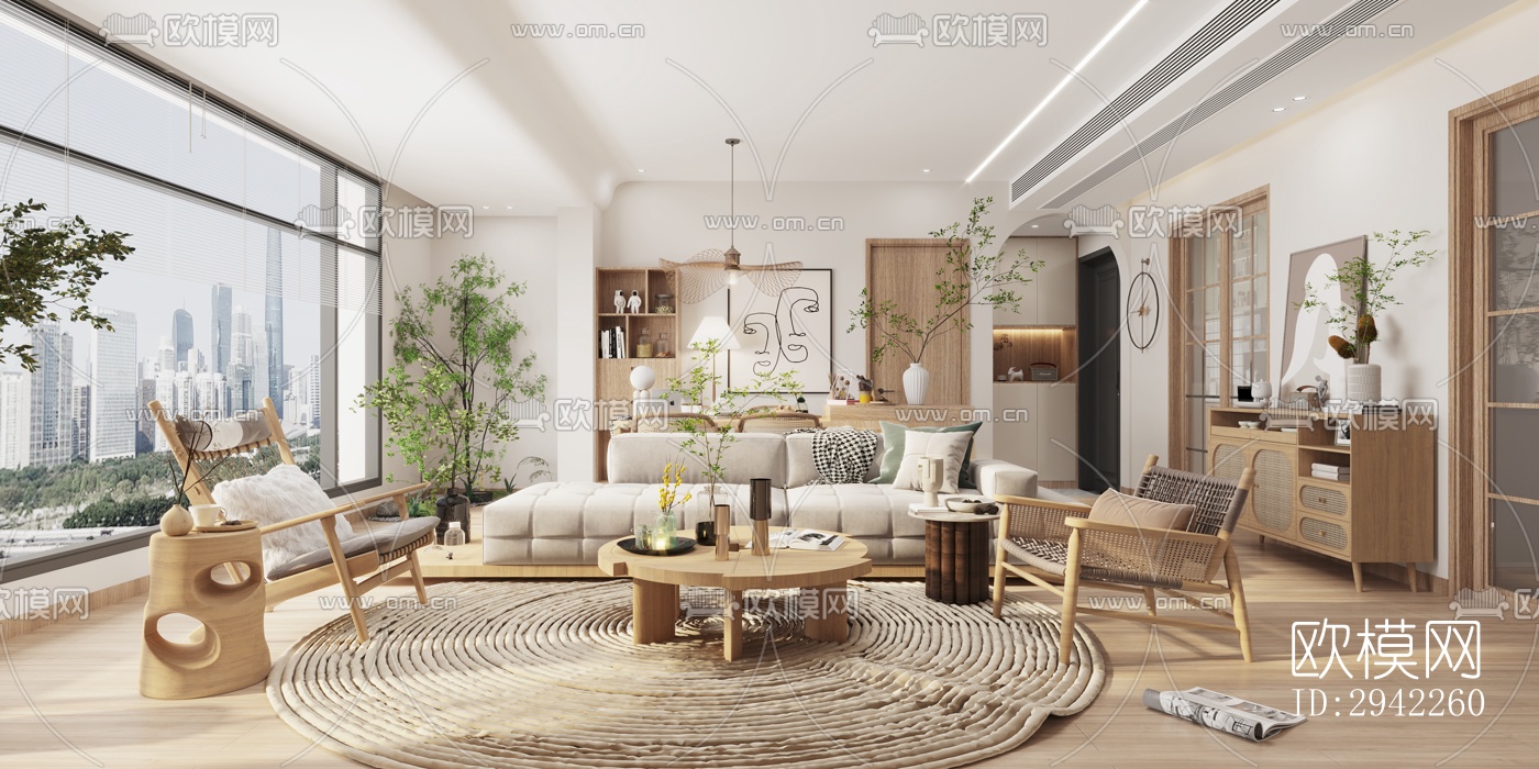 北欧平层效果图下载（渲染图1）