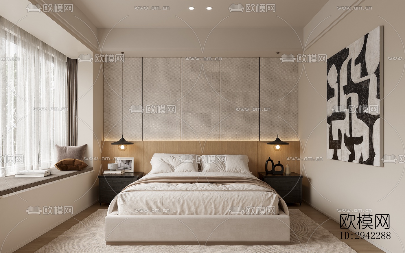 现代平层效果图下载（渲染图7）