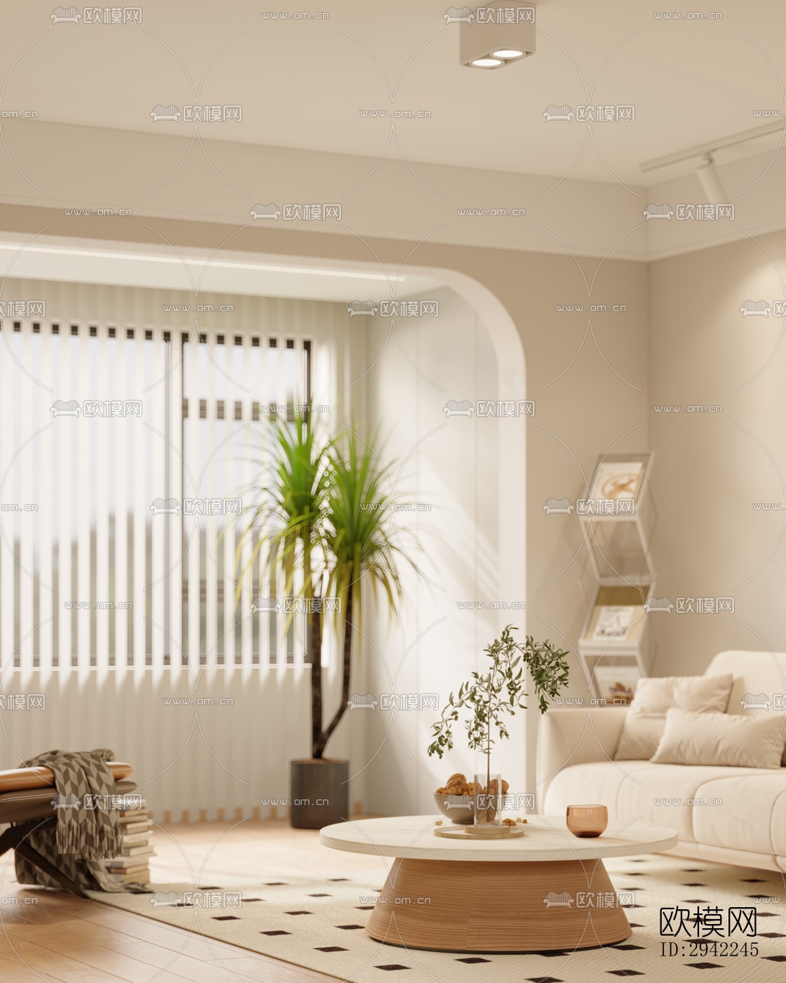 北欧复式效果图下载（渲染图2）