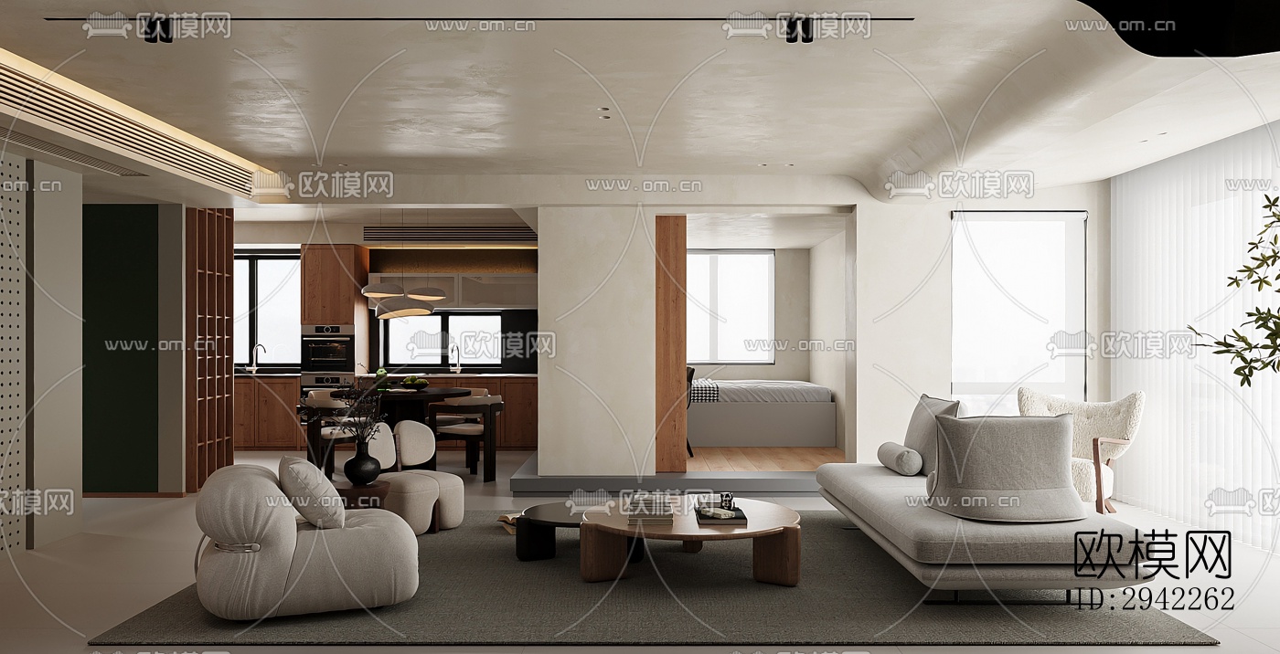 北欧平层效果图下载（渲染图1）