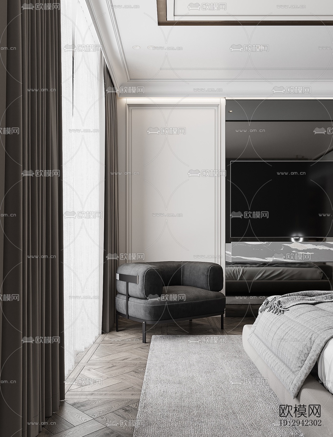 现代平层效果图下载（渲染图18）